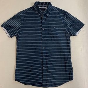 Men's Small Denim and Flower Shirt